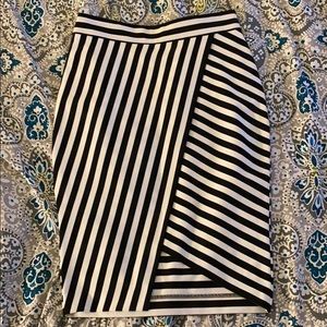 Black and white stripe pencil skirt